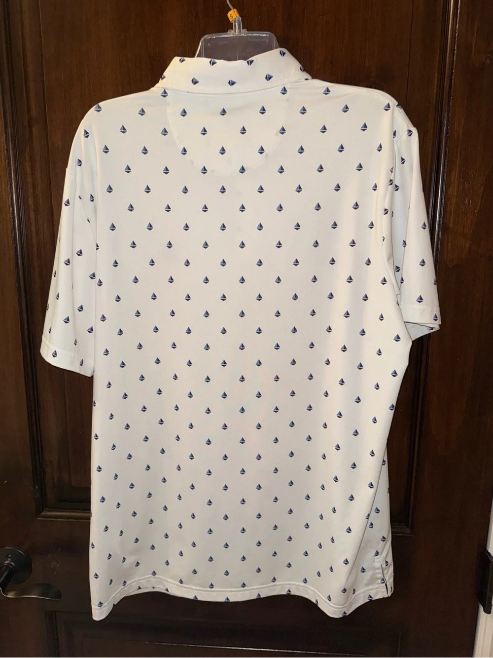 Polo by Ralph Lauren White Polo with Navy Sailboat Motif